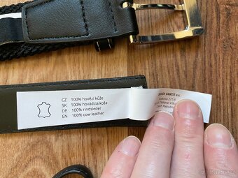 Nový dárkový set opasků BANDI - černý kožený, pružný černý - 19