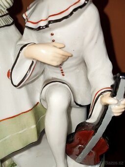 Fasold Stauch Pierrot a kolombína porcelán soška - 19