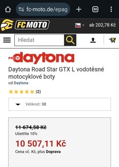 DAYTONA Star GTX GORE-TEX Kožené boty na motorku Vel. 43 - 19
