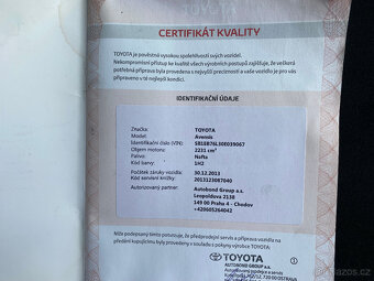 TOYOTA AVENSIS 2,2 D - AUTOMATICKÁ PŘEV - TOP STAV - 19