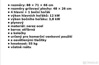 Prodam zahradni plynový gril Horeca Deluxe - 19