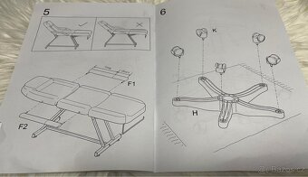 Kosmetické, tetovací masážní lehátko polohovací se stoličkou - 19