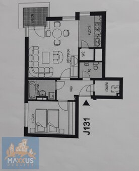 Pronájem světlého bytu 2+kk (52 m2) s balkonem, sklepem a GS - 19