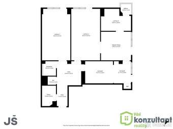 Pronájem prostorného bytu 4+1, 106 m² – Brno, náměstí 28. ří - 19