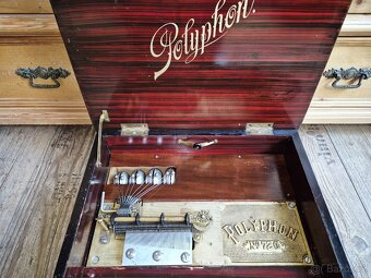 Starožitný hrací stroj Polyphon No 72G, 1890, s 8 zvonky - 19