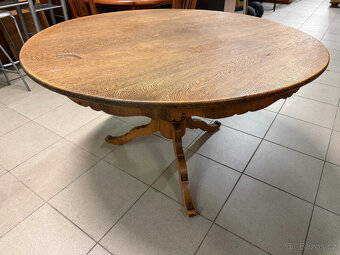 dvakrát historický set dubového stolu a šesti židlí - 19