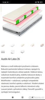 Prodám kovanou postel + Matrace Tencel 180cm x 200cm - 19