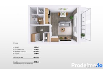 Prodej bytu 1+kk, 36 m2 - Ukrajinská, Brno - Bohunice - 19