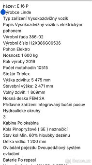 VZV Linde E 16 P - 19