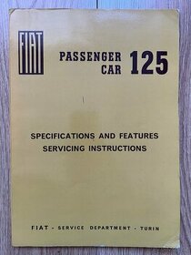 FIAT 125 / 125 SPECIAL originalni montazni manual a katalogy