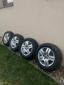 Alu kola VW 5x100 r15 ET 38 + zimní pneu Hankook