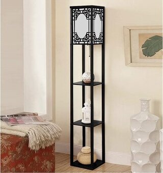 Nová stojací lampa s policemi (160 cm)