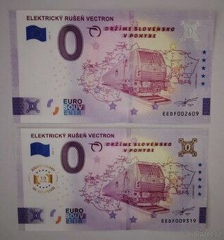 0 euro suvenírová bankovka 2025