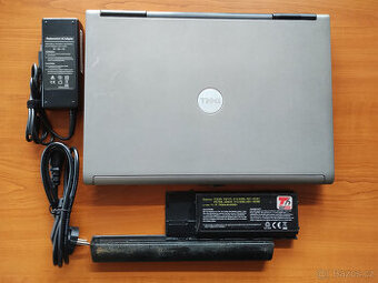 notebook Dell Latitude D620 + nový zdroj, 2x baterie