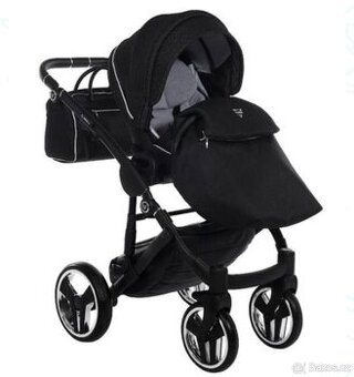 kočárek Junama silver + dětská autosedačka 0+ a isofix