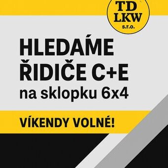 hledáme řidiče C-E na 6x4- sklopka - volné víkendy