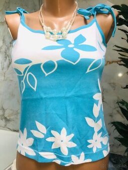 top# bavlneny# tilko #letni #kvetinovy #modrabila