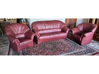 Kožená sedací souprava 3+1+1, 3127