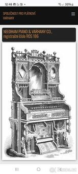 Plátkové harmonium W. Howlett & sohn NEEDHAM Waschington