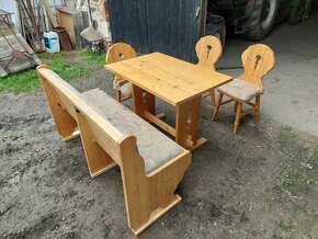 Jídelní set - stůl, lavice a 3 židle - 1