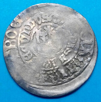 Stříbrná mince středověk Vladislav II. Jagellonský (3.)