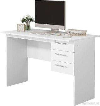 WOLTU stůl se 3 zásuvkami, 120x60x75cm