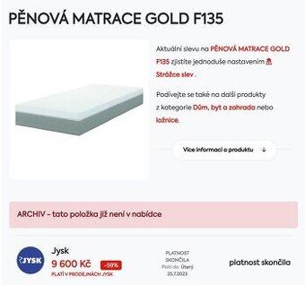 Matrace pěnová Dreamzone Gold F135