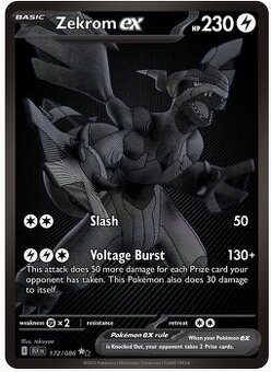 Pokémon karta Zekrom Ex Black Bolt 172/86