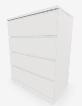 Komoda se 4 zásuvkami – bílá, jako nová (Malm, z IKEA)