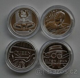 4x1oz mince Britské hudební legendy-Queen, Bowie, Who, Elton