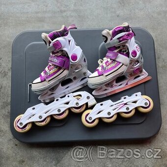 Dětské brusle WORKER 2v1, vel. 29-32 - kolečkové/inline