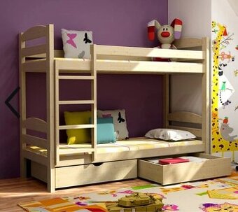 patrová postel s matracemi a supliky