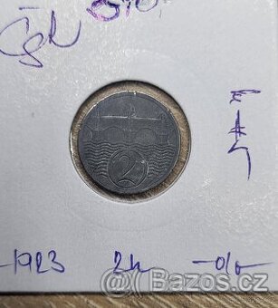 Mince 2 haléře 1923, Československo
