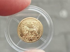 Zlatá mince český lev 1/25, rok 2020
