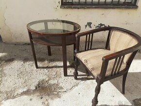 starozitny stolek a křeslo - 1