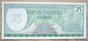 Bankovka, Suriname, 25 gulden ročník 1985 - 1