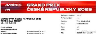 Nabízím dva lístky na Moto GP