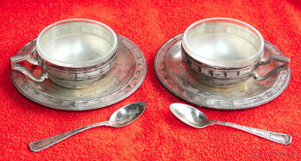 Stříbro 233,80 g stříbrný hrníček hrnek hrneček cena za oba