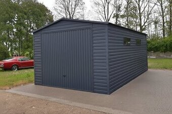 Plechová garáž 4,5×6 x2,5m – grafit „NIKO 5“