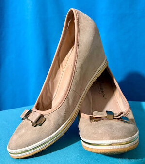 Luxusní béžové lodičky Francesco V.  PRAVÁ KŮŽE – vel. 39