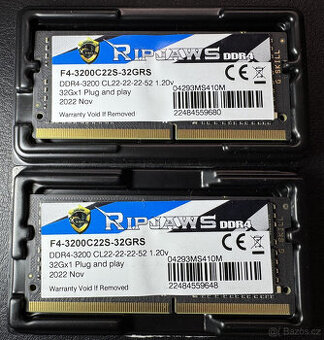 G.Skill Ripjaws 64 GB DDR4 (2x 32 GB) 3200 MHz