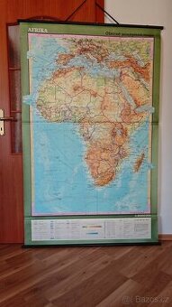 Školní zeměpisná mapa Afriky
