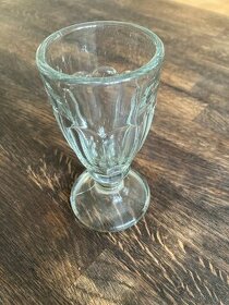 Retro sklenička tlusté sklo 13,5cm antik - 1
