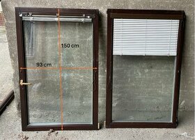 Dvoukřídlé plastové okno se žaluziemi 192x160 cm - 1