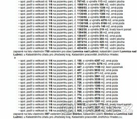 Prodej podílu 1/6 souborů pozemků o celkové výměře 76 127 m2 - 1