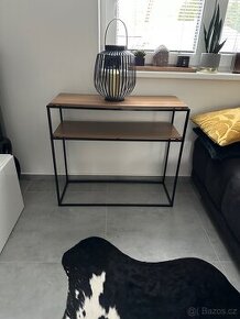 Moderní designový regál, komoda, police, černá/dub