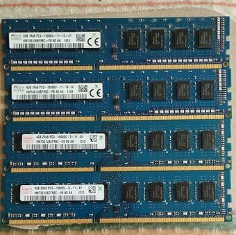 Paměti 4x DDR 3-4GB
