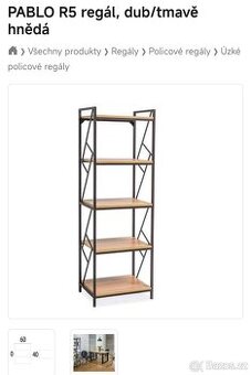 Pablo R5 regál dub/tmavě hnědá