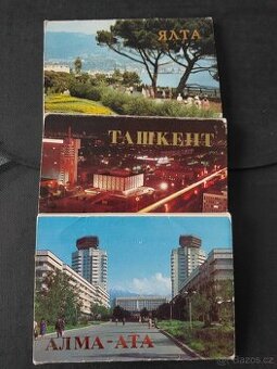 pohlednice Jalta, Alma-Ata, Taškent
