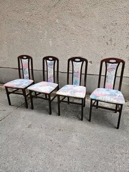 Židle jídelní masivní 4 ks - vysoké opěradlo